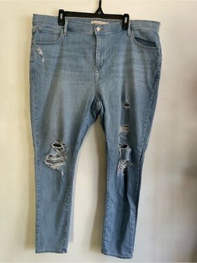 Levi's Light Blue Distressed Skinny Jeans